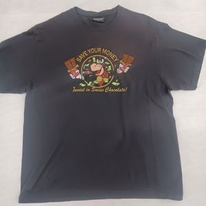 Men's Save Your Money Invest in Swiss Chocolate Graphic T-Shirt. Size L.